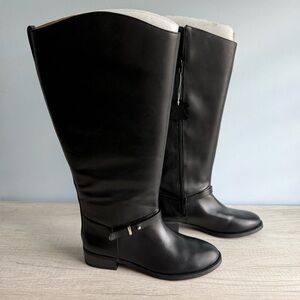 On 34th Women's Black Firesse Knee High Wide Calf Riding Boots Size 8
